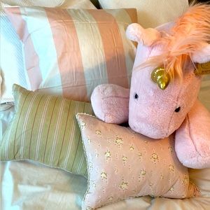 Set of 2 Boutique Feather filled pillows for Nursery or Child’s room 12x16